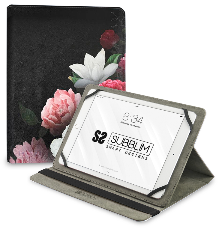 FUNDA TABLET SUBBLIM TRENDY CASE ROSAS 11"