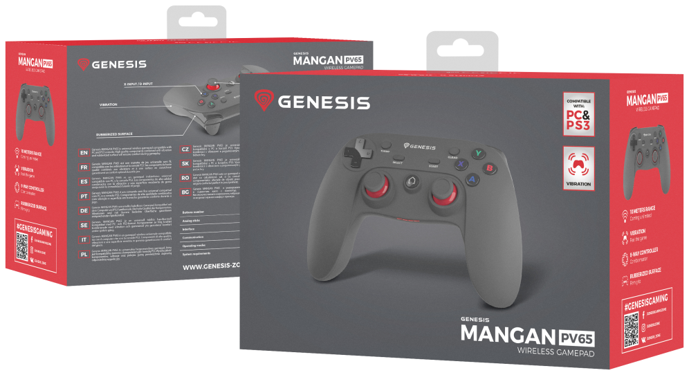 GAMEPAD GENESIS WIRELESS PV65 VIBRACIÓN PC/PS3 - detalle