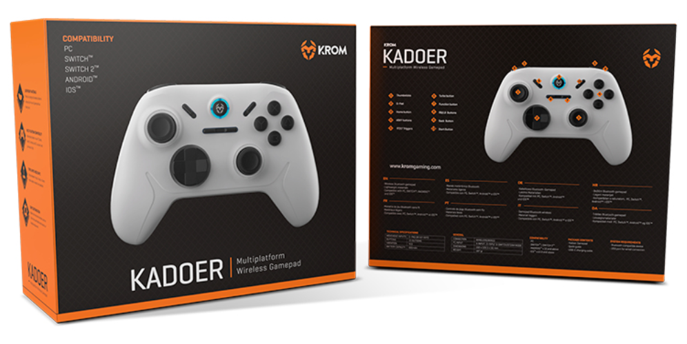 GAMEPAD KROM KADOER INALAMBRICO MULTIPLATAFORMA BLANCO 5.0 - detalle