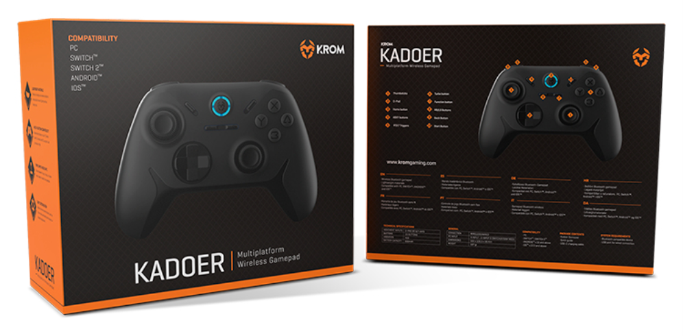 GAMEPAD KROM KADOER INALAMBRICO MULTIPLATAFORMA NEGRO 5.0 - detalle