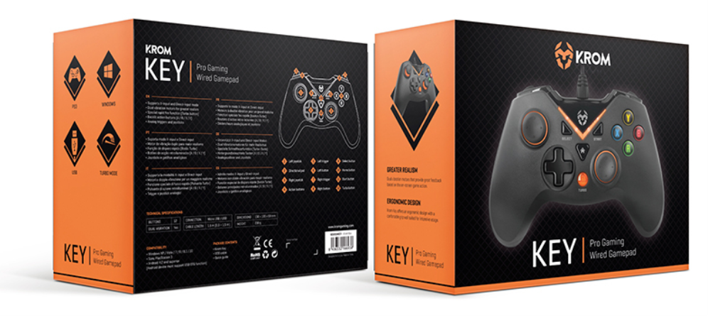 GAMEPAD KROM KEY NEGRO USB - detalle