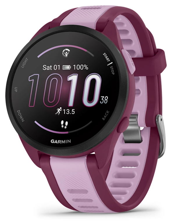 Garmin Forerunner 165 Music 3.05 cm (1.2") AMOLED 43 mm Digital 390 x 390 Pixeles Pantalla táctil Púrpura GPS (satélite)
