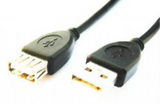 Cable USB Gembird de 1.8m con conector USB 2.0 A macho y hembra, cable negro para conexión de dispositivos USB.