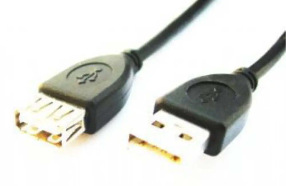 Cable USB Gembird de 1.8m con conector USB 2.0 A macho y hembra, cable negro para conexión de dispositivos USB.