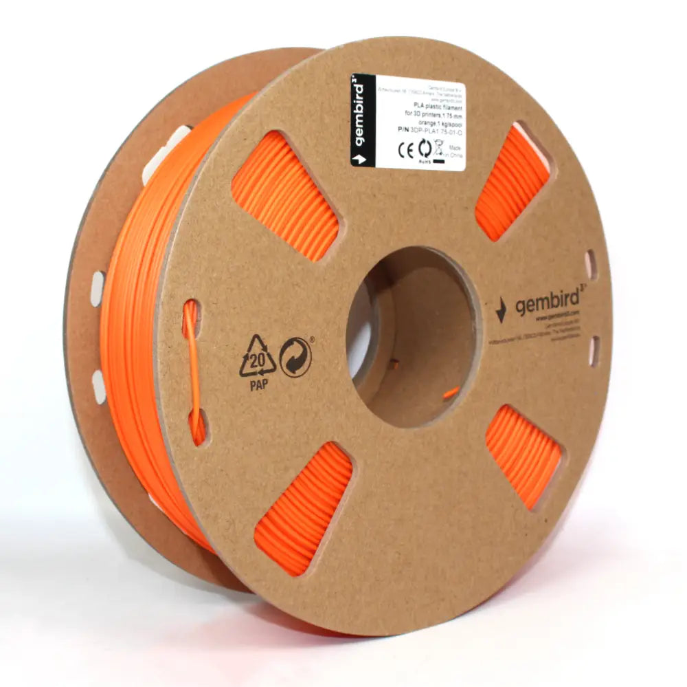 Gembird 3DP-PLA1.75-01-O material de impresión 3d Ácido poliláctico (PLA) Naranja 1.4 kg