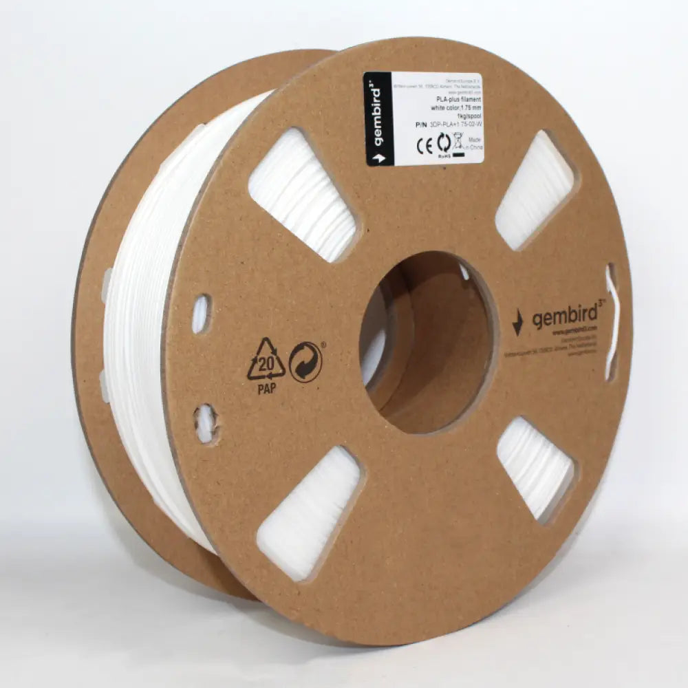 Gembird 3DP-PLA1.75-01-W material de impresión 3d Ácido poliláctico (PLA) Blanco 1.4 kg