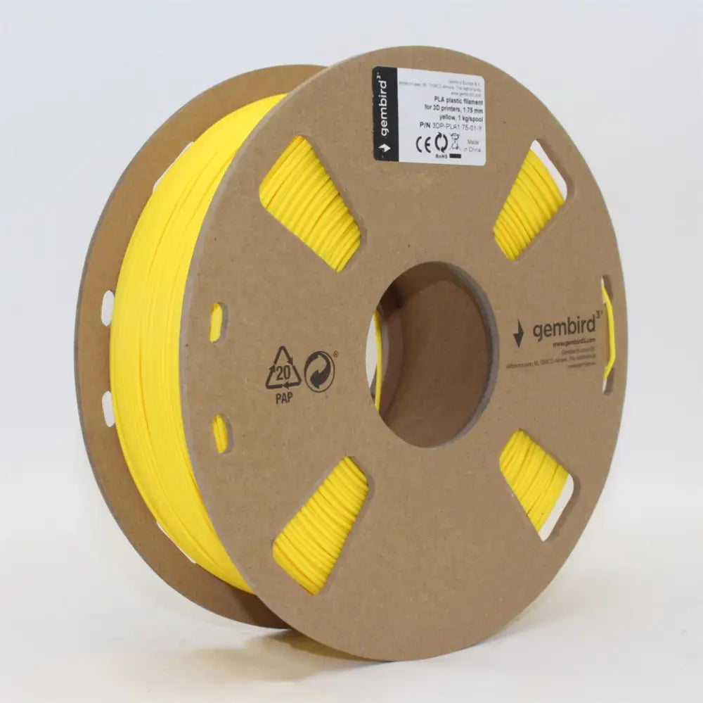 Gembird 3DP-PLA1.75-01-Y material de impresión 3d Ácido poliláctico (PLA) Amarillo 1.4 kg
