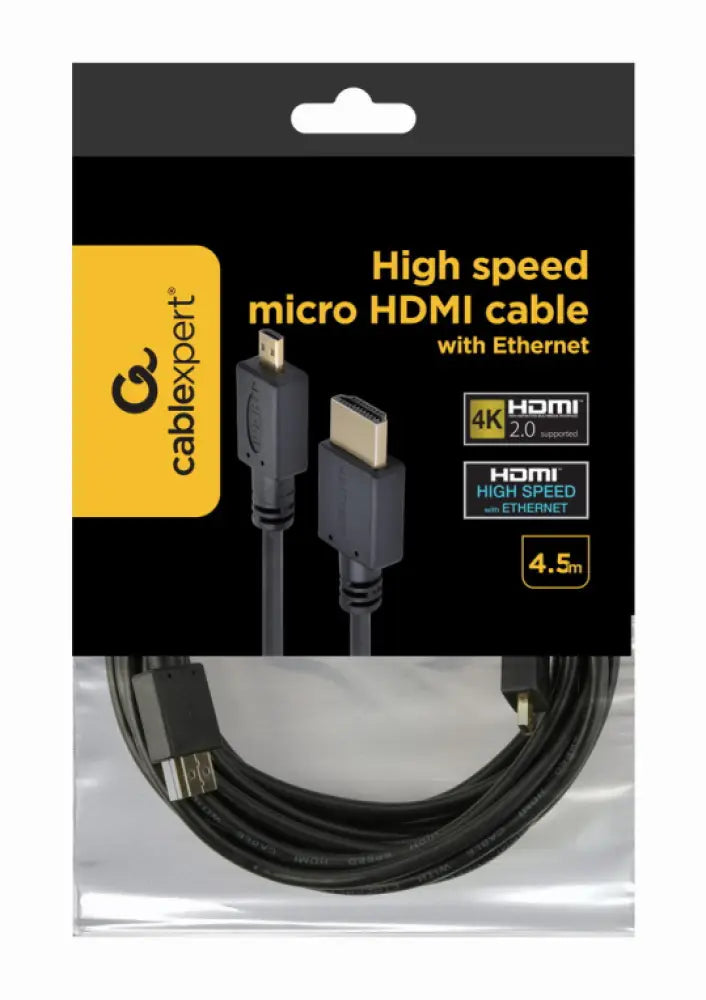 Gembird 4.5m HDMI-M/micro HDMI-M cable HDMI 4.5 m HDMI tipo A (Estándar) HDMI tipo D (Micro) Negro