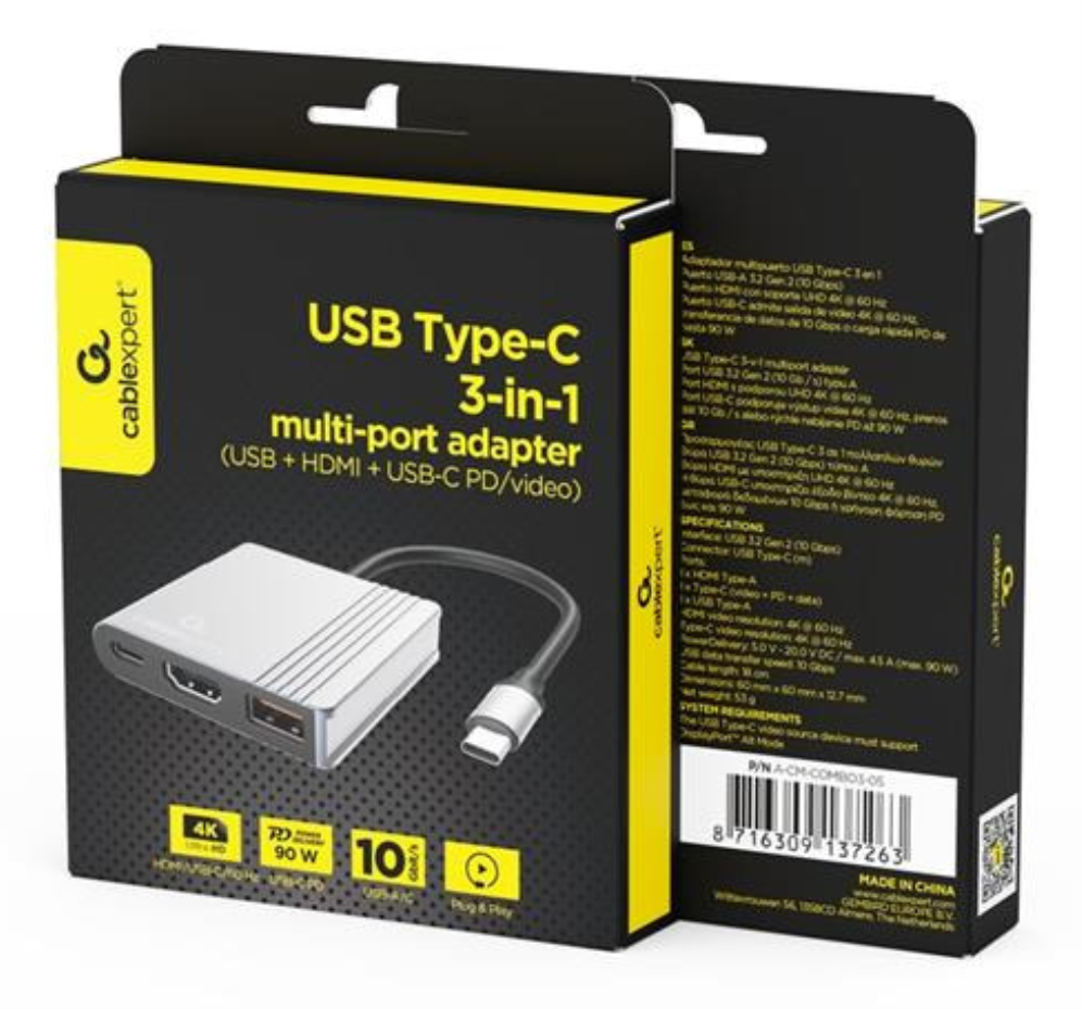 GEMBIRD A-CM-COMBO3-05 ADAPTADOR USB-C - detalle