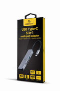 Gembird A-CM-COMBO5-02 base para portátil y replicador de puertos Alámbrico USB 3.2 Gen 1 (3.1 Gen 1) Type-C Plata