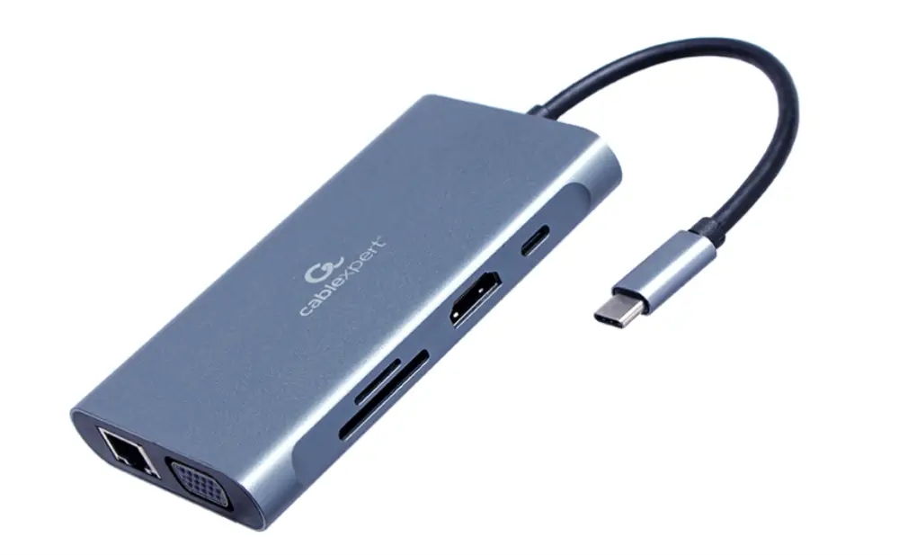 Gembird A-CM-COMBO7-01 base para portátil y replicador de puertos USB 3.2 Gen 1 (3.1 Gen 1) Type-A Gris