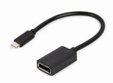 Gembird A-CM-DPF-02 adaptador de cable de vídeo 0.15 m USB Tipo C DisplayPort Negro