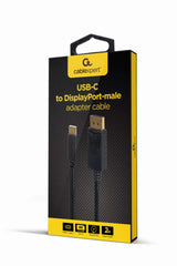 Gembird A-CM-DPM-01 adaptador de cable de vídeo 2 m USB Tipo C DisplayPort Negro