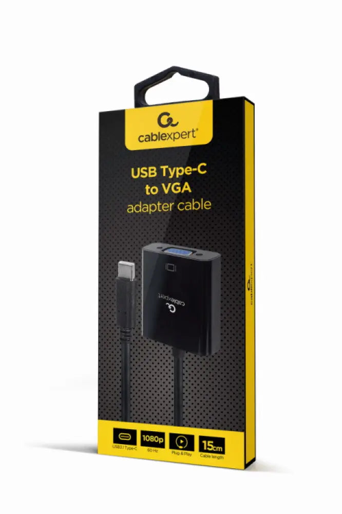 Gembird A-CM-VGAF-01 Adaptador gráfico USB 1920 x 1080 Pixeles Negro