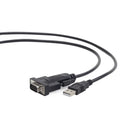Adaptador USB a Serie DB9M Gembird, cable de 1.5 m para conexión de dispositivos seriales en accesorios PC.