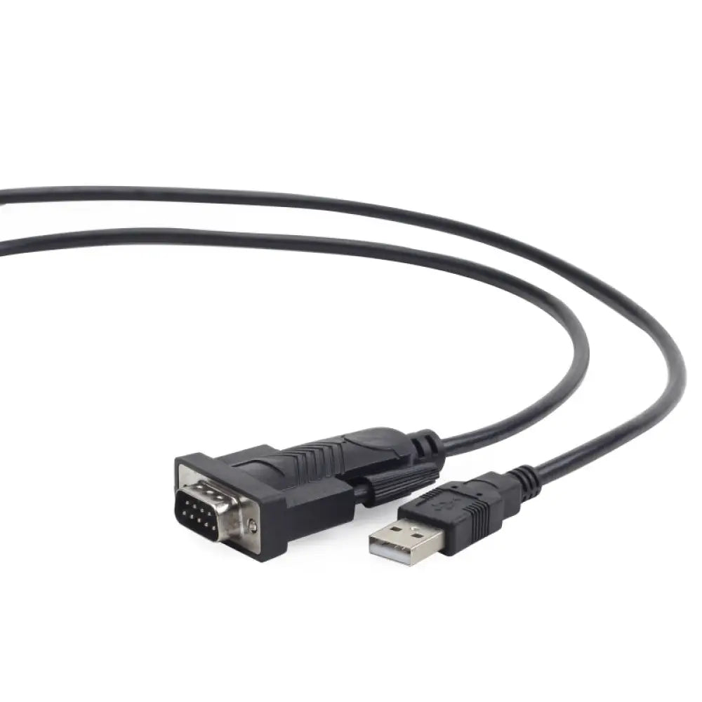 Adaptador USB a Serie DB9M Gembird, cable de 1.5 m para conexión de dispositivos seriales en accesorios PC.
