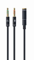 Gembird !Adapter audio stereo 3.5mm mini Jack/4PIN/ cable de audio 0.2 m 3.5mm 2 x 3.5mm Negro