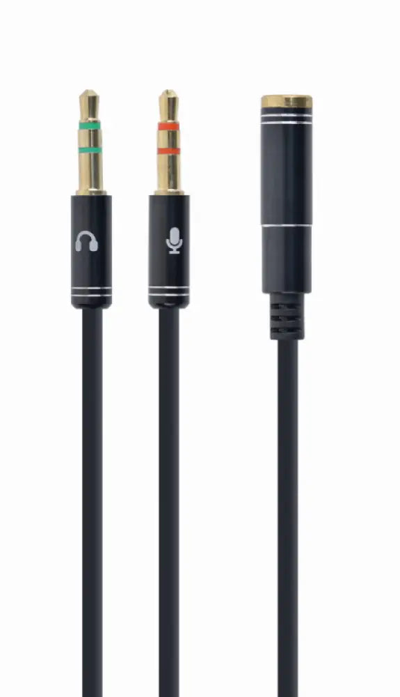 Gembird !Adapter audio stereo 3.5mm mini Jack/4PIN/ cable de audio 0.2 m 3.5mm 2 x 3.5mm Negro