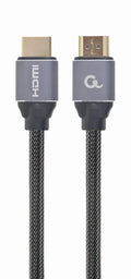 Cable HDMI Gembird CCBP-HDMI-2M, cable de alta velocidad con trenzado premium, compatible con 4K y Ethernet, en color negro.