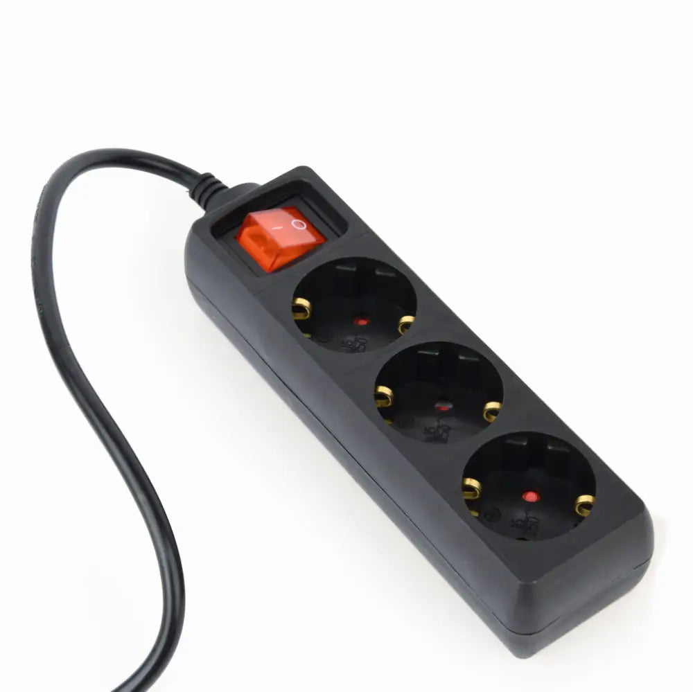 Gembird EG-PSU3-01 base múltiple 0.6 m 3 salidas AC Interior Negro