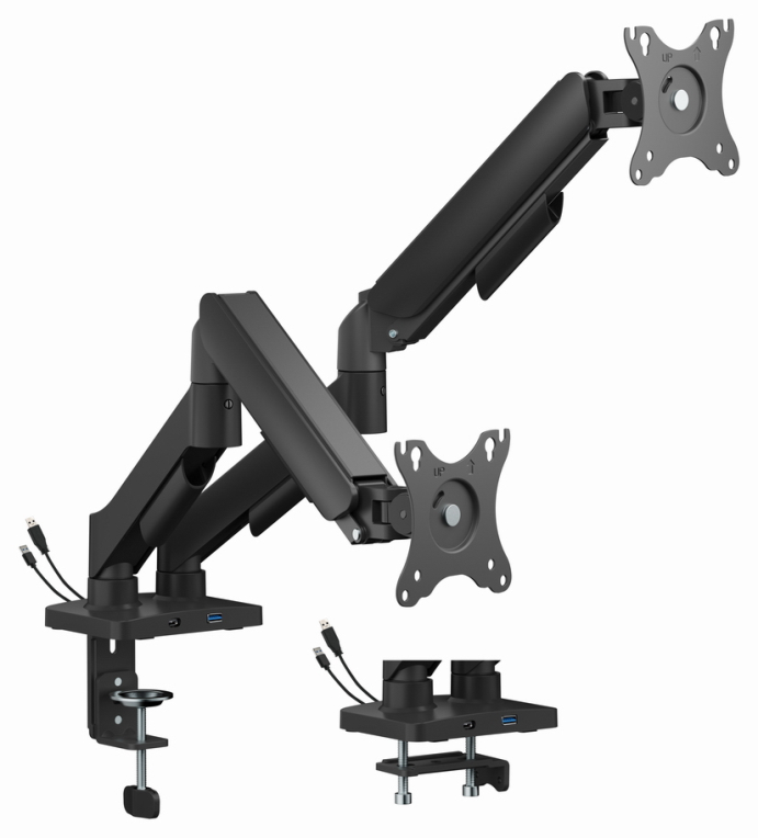 Gembird MA-DA2U-01 soporte para monitor 81.3 cm (32") Escritorio Negro