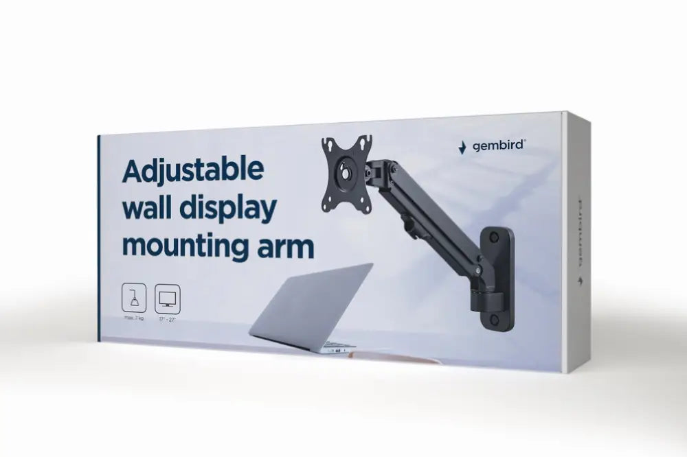 Gembird MA-WA1-01 soporte para monitor 68.6 cm (27") Pared Negro