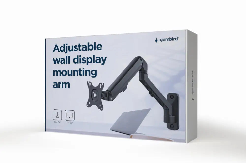 Gembird MA-WA1-02 soporte para monitor 68.6 cm (27") Pared Negro