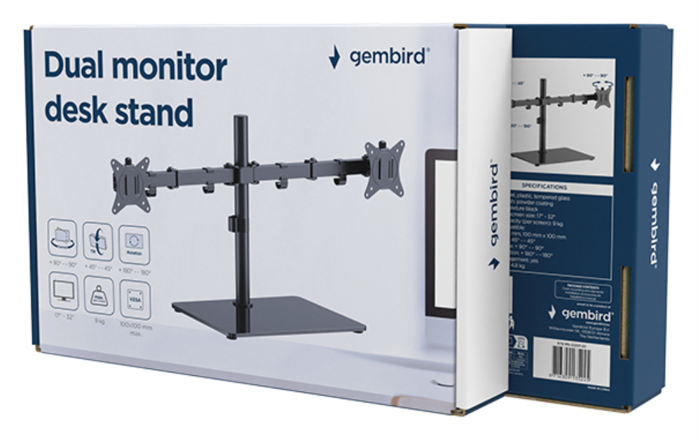 GEMBIRD MS-D2ST-01 SOPORTE DE MONITOR GEMBIR - detalle