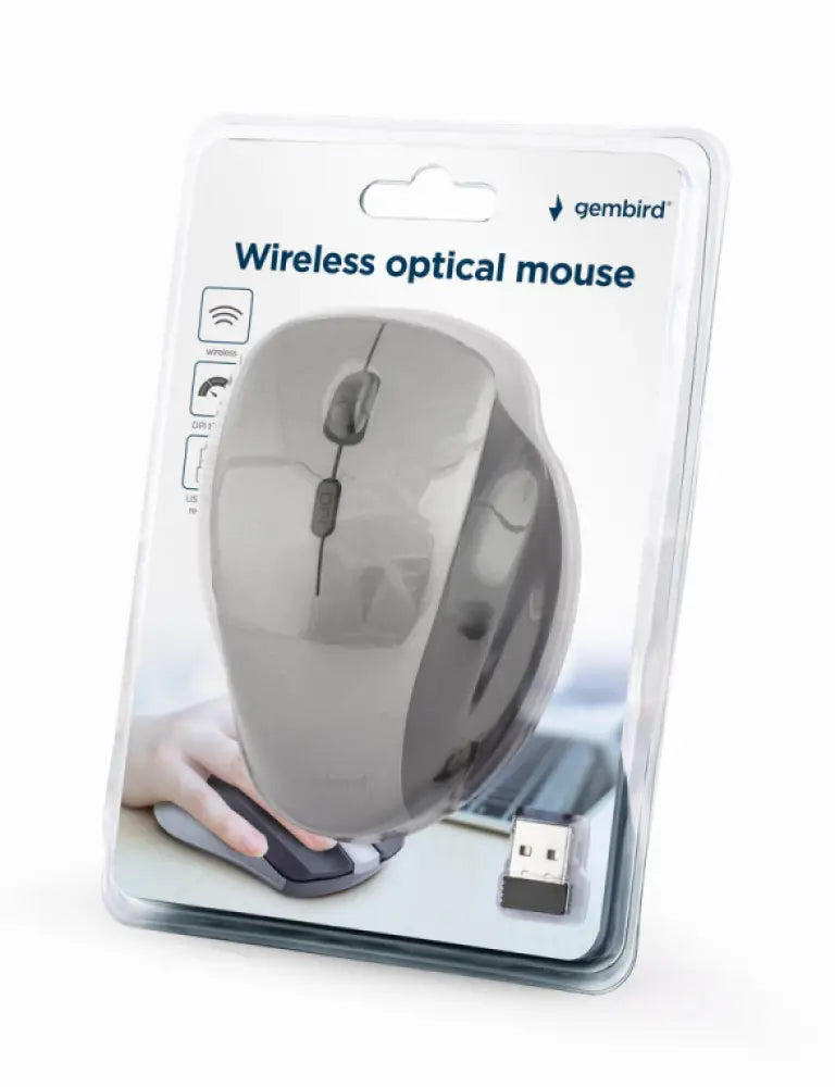 Gembird MUSW-6B-02-BG ratón Oficina mano derecha RF inalámbrico Óptico 1600 DPI
