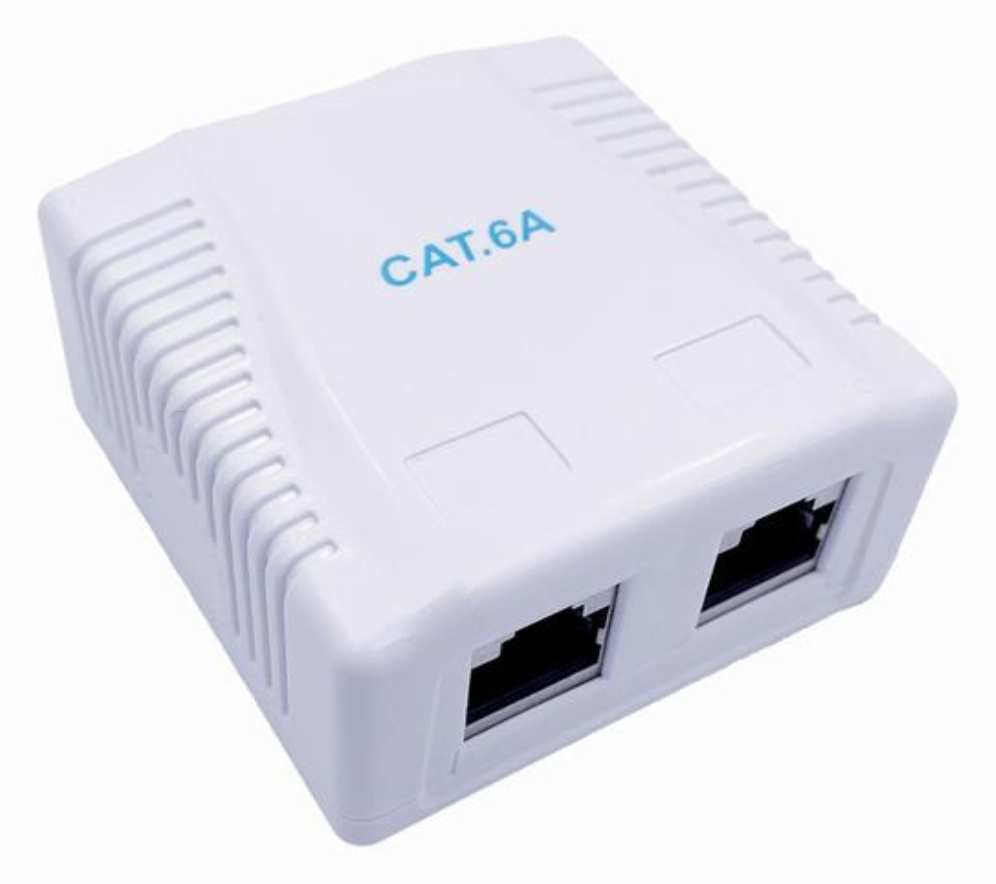 Gembird NCAC-2F6A-01 caja de tomacorriente RJ-45 Blanco