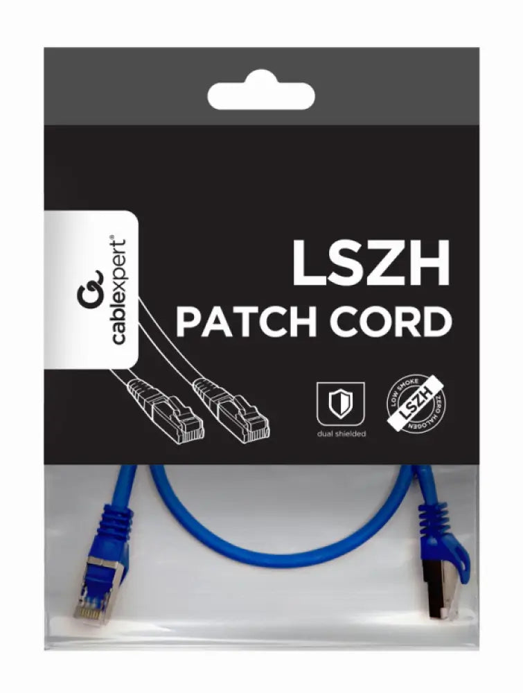 Gembird PP6A-LSZHCU-B-0.5M cable de red Azul 0.5 m Cat6a S/FTP (S-STP)