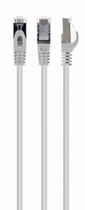 Cable Ethernet Cat6a S/FTP Blanco de GEMBIRD, modelo PP6A-LSZHCU-W-3M, con conexión S-STP para redes rápidas.
