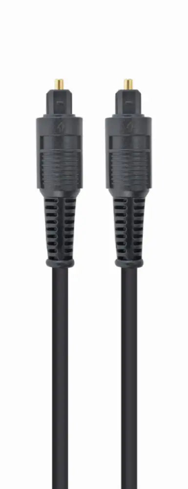 Cable de audio óptico Gembird Toslink de 2 m en color negro, con conectores para transmisión de audio digital de alta calidad.