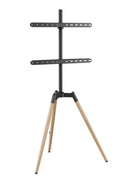 Soporte de pared para TV Gembird, compatible con pantallas de 65 pulgadas, en acabado negro de madera, con diseño elegante y resistente.