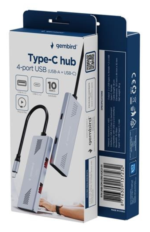 GEMBIRD UHB-CM-U310-A2C2-01 HUB USB-C - detalle