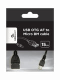 Gembird USB A - Micro-USB B. 0.15m cable USB USB 2.0 0.15 m Negro