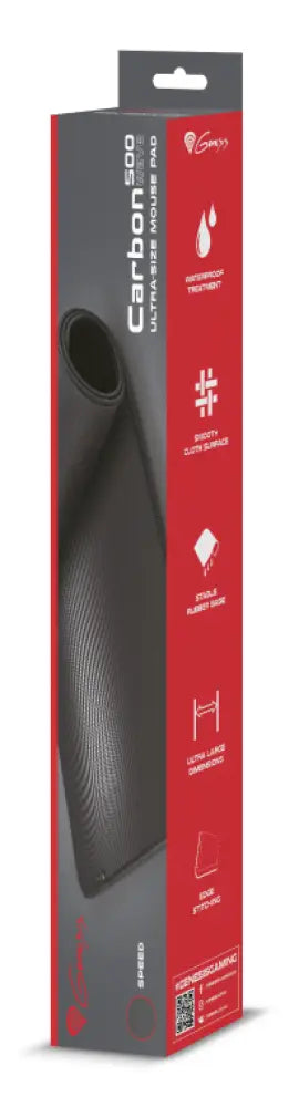 GENESIS Carbon 500 Ultra Wave Alfombrilla de ratón para juegos Negro. Gris - detalle