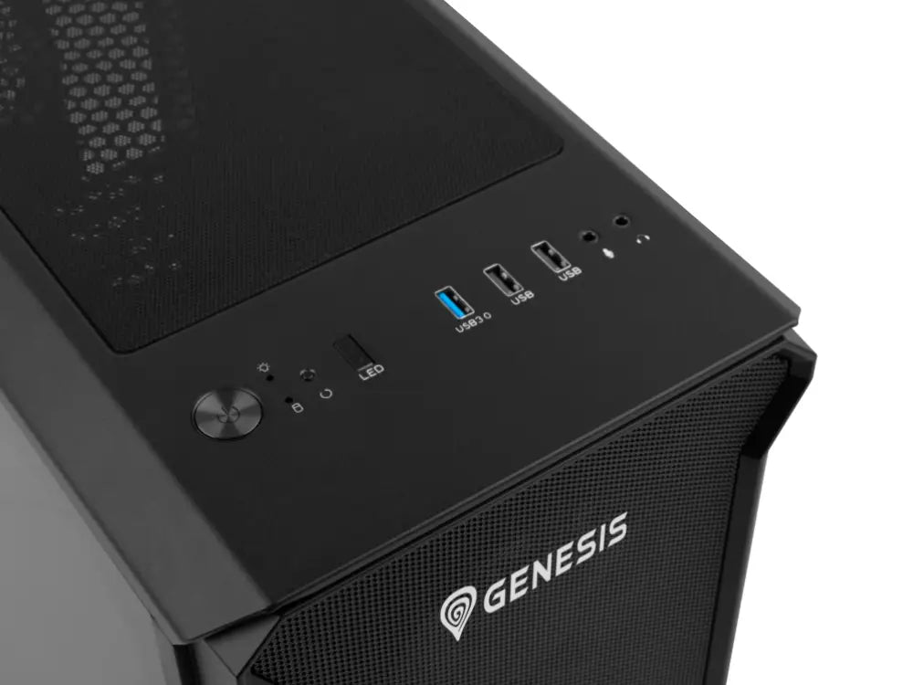 GENESIS Irid 503 ARGB Micro Torre Negro. Transparente - detalle