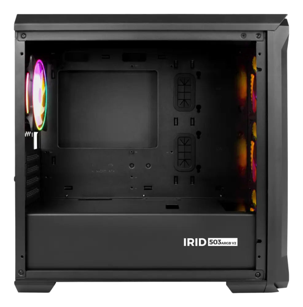GENESIS Irid 503 ARGB Micro Torre Negro. Transparente - detalle