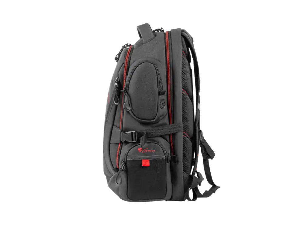 GENESIS Pallad 550 43.9 cm (17.3") Mochila Negro. Rojo - detalle