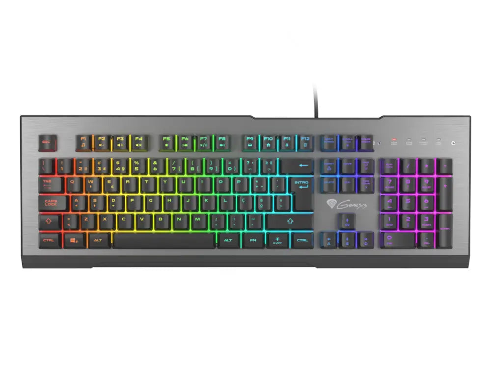 GENESIS Rhod 500 RGB teclado Juego USB QWERTY Portugués Negro. Plata - detalle