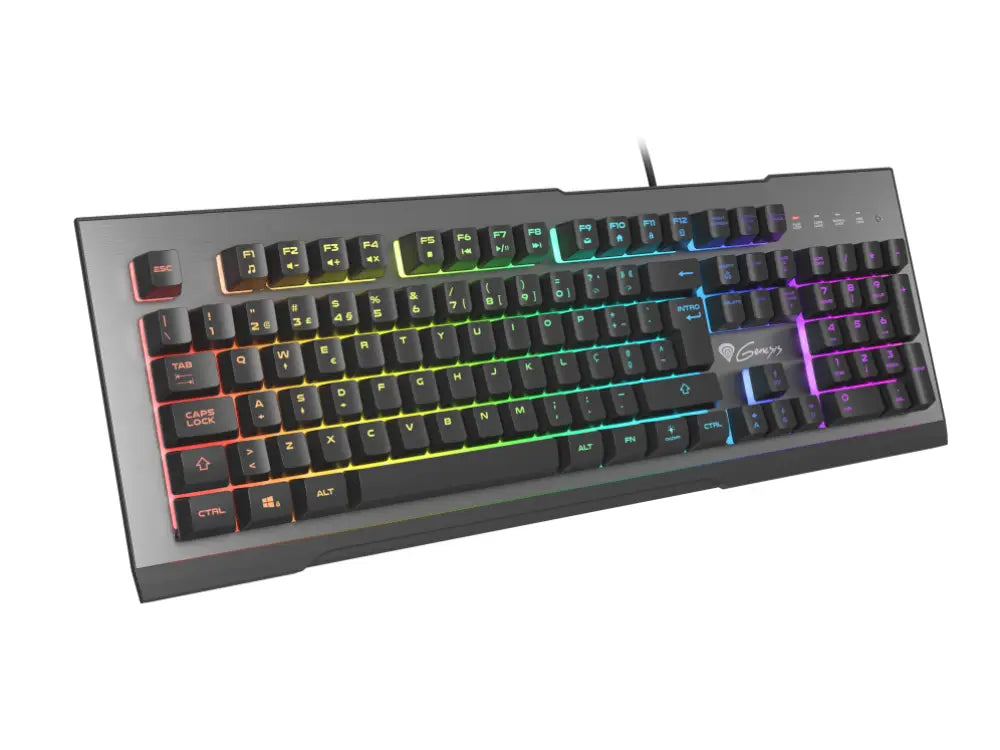 GENESIS Rhod 500 RGB teclado Juego USB QWERTY Portugués Negro. Plata - detalle