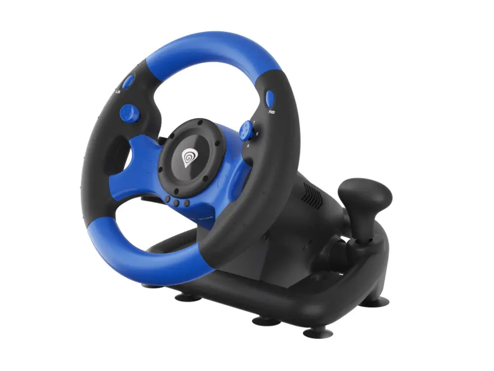 GENESIS Seaborg 350 Negro. Azul USB Volante + Pedales Nintendo Switch. PC. PlayStation 4. Playstation 3. Xbox 360. Xbox One. Xbox Series S. Xbox Series X - detalle