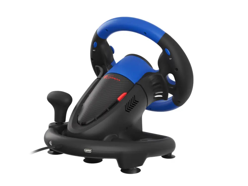 GENESIS Seaborg 350 Negro. Azul USB Volante + Pedales Nintendo Switch. PC. PlayStation 4. Playstation 3. Xbox 360. Xbox One. Xbox Series S. Xbox Series X - detalle