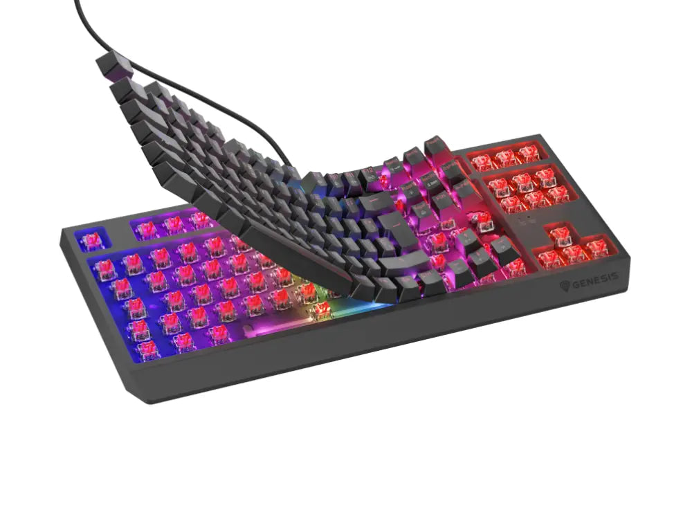 Teclado GENESIS Thor 230 TKL gaming USB en negro, diseño QWERTY español con teclado compacto para juegos y uso diario.