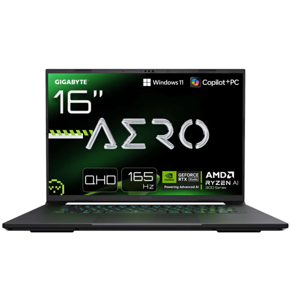 GIGABYTE AERO X16 Portátil Gaming- Copilot+ PC. 16" WQXGA 165Hz. AMD Ryzen AI 9 HX 370. NVIDIA RTX 5070 GPU. 32GB DDR5 5