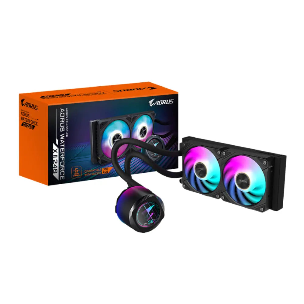 GIGABYTE AORUS WATERFORCE X II 240 Procesador Sistema de refrigeración líquida todo en uno 12 cm Negro - detalle