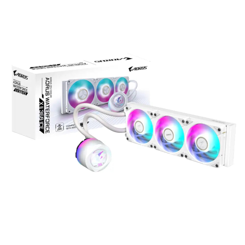 GIGABYTE AORUS WATERFORCE X II 360 ICE Procesador Sistema de refrigeración líquida todo en uno 12 cm Blanco - detalle
