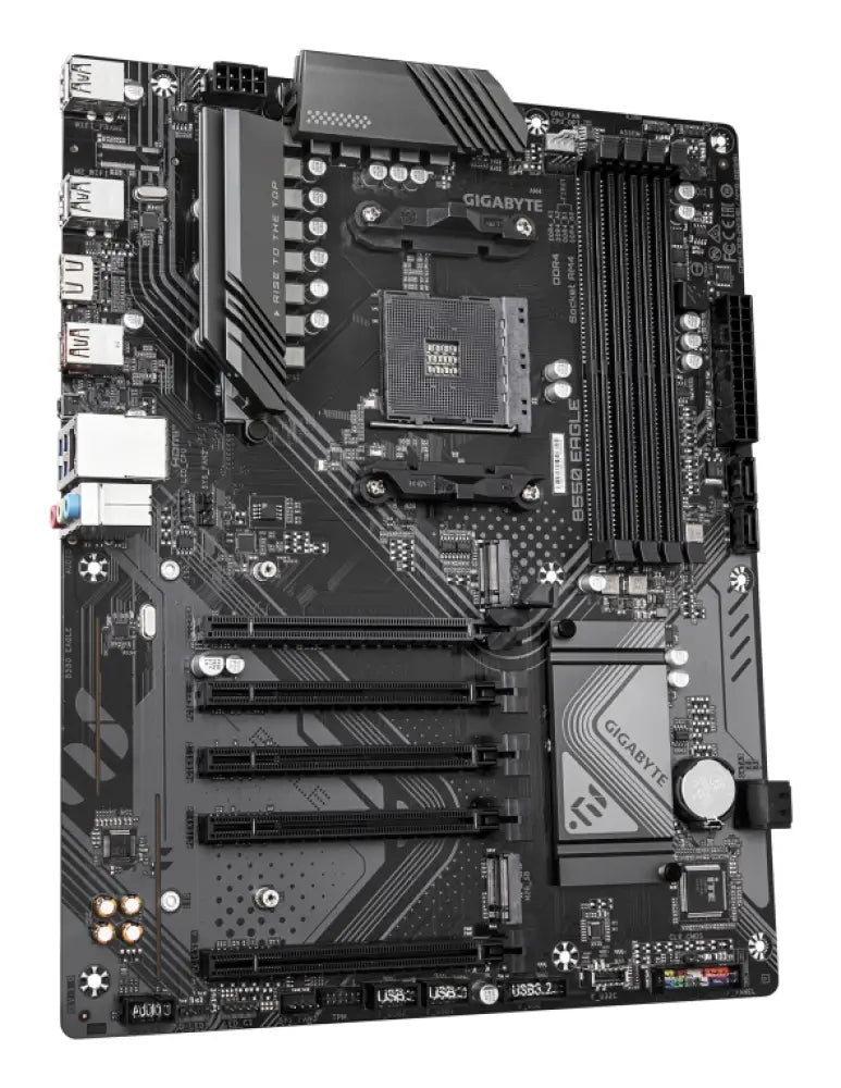 GIGABYTE B550 EAGLE Placa base - Procesadores AMD Ryzen serie 5000 G. VRM de 10+3+1 fases. hasta 3200 MHz DDR4. 1xPCIe 4.0 + 1xPCIe 3.0 M.2. LAN 1GbE. USB 3.2 Gen 2 - detalle