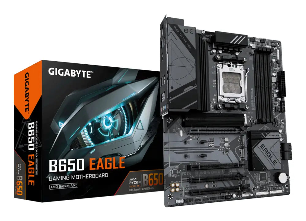 GIGABYTE B650 EAGLE Placa base - AMD Ryzen serie 9000. VRM de 12+2+2 fases. hasta 7600 MHz DDR5 (OC). 1xPCIe 5.0 + 2xPCIe 4.0 M.2. LAN GbE. USB 3.2 Gen 2 - detalle
